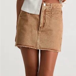 Lulu's Camel Mini Skirt